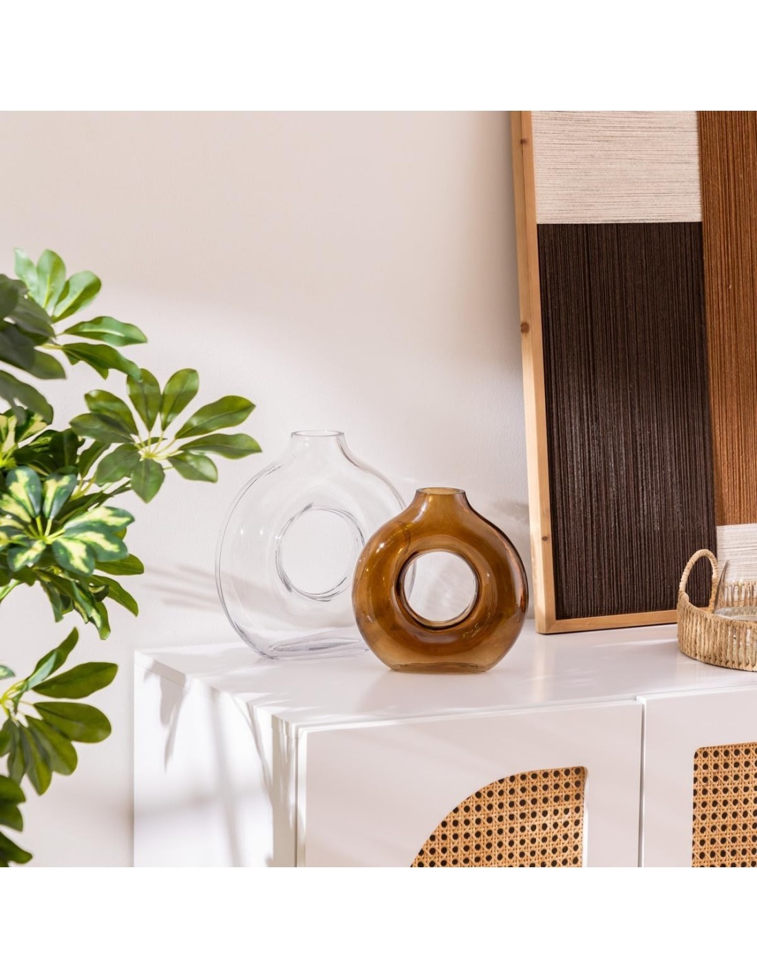 Atmosphera Vaso Trasparente Circle in Vetro H25,5 cm