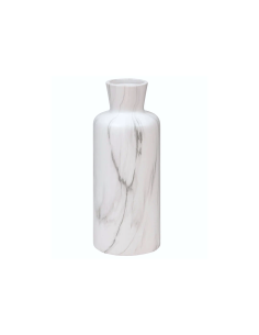 Atmosphera Vaso Sao in Ceramica Bianco e Nero Effetto Marmo H30 cm