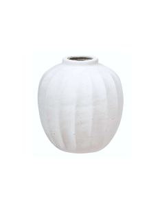 Atmosphera Vaso a Sfera Amia in Ceramica Bianca H28 cm