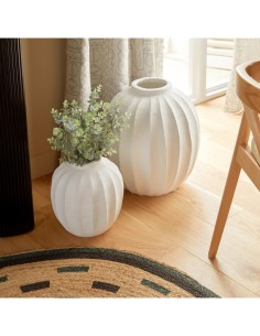 Atmosphera Vaso a Sfera Amia in Ceramica Bianca H28 cm