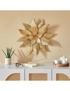 Atmosphera Decorazione Murale Amandine in Metallo Dorato 67x67 cm