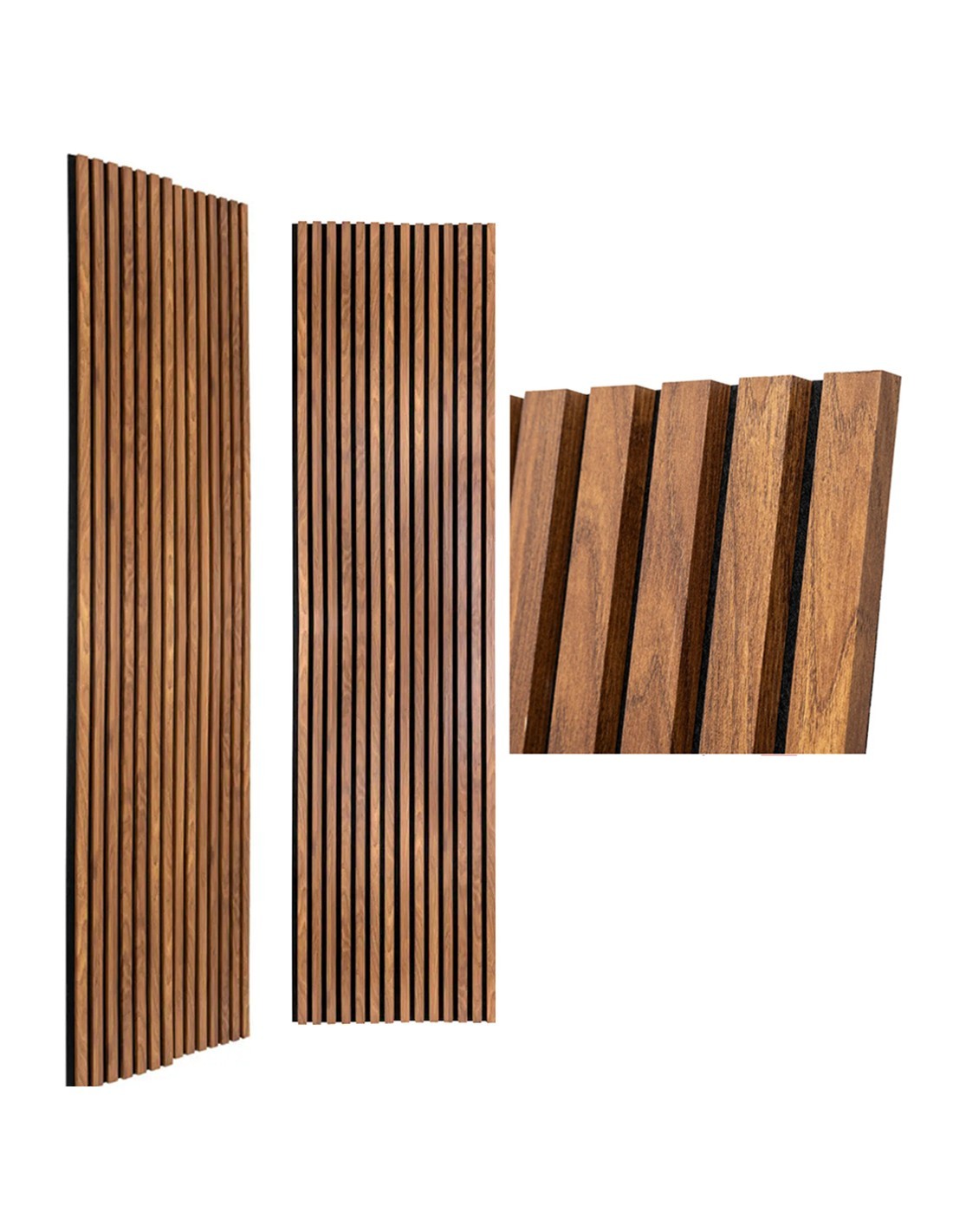 Atmosphera Pannello Decorativo in Legno Colva 240x60 cm Finitura Noyer – Riduzione Rumore