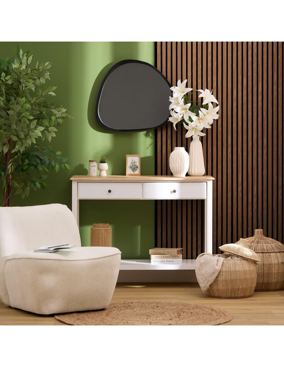 Atmosphera Pannello Decorativo in Legno Colva 240x60 cm Finitura Noyer – Riduzione Rumore