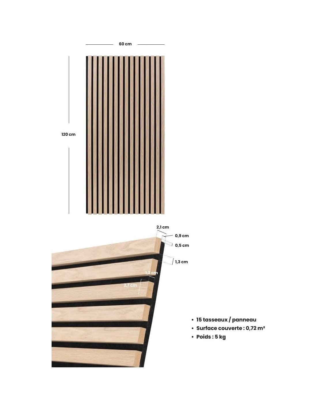 Atmosphera Pannello Decorativo in Legno Colva 120x60 cm Effetto Rovere Chiaro – Riduzione Rumore