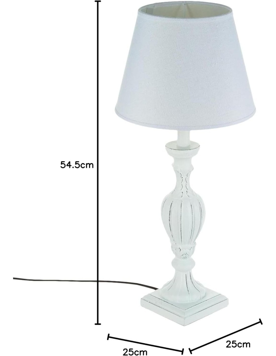 LAMPADA LEGNO PATINATO 56CM BIANCO su TreG Ingrosso