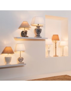 LAMPADA LEGNO PATINATO 56CM BIANCO su TreG Ingrosso