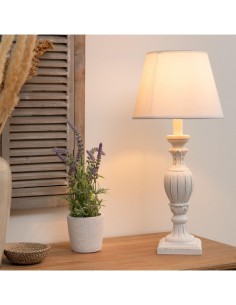 LAMPADA LEGNO PATINATO 56CM BIANCO su TreG Ingrosso