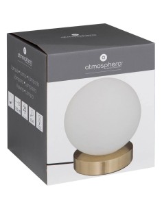 Atmosphera Lampada a Sfera Dris in Vetro e Metallo Bianco H16 cm