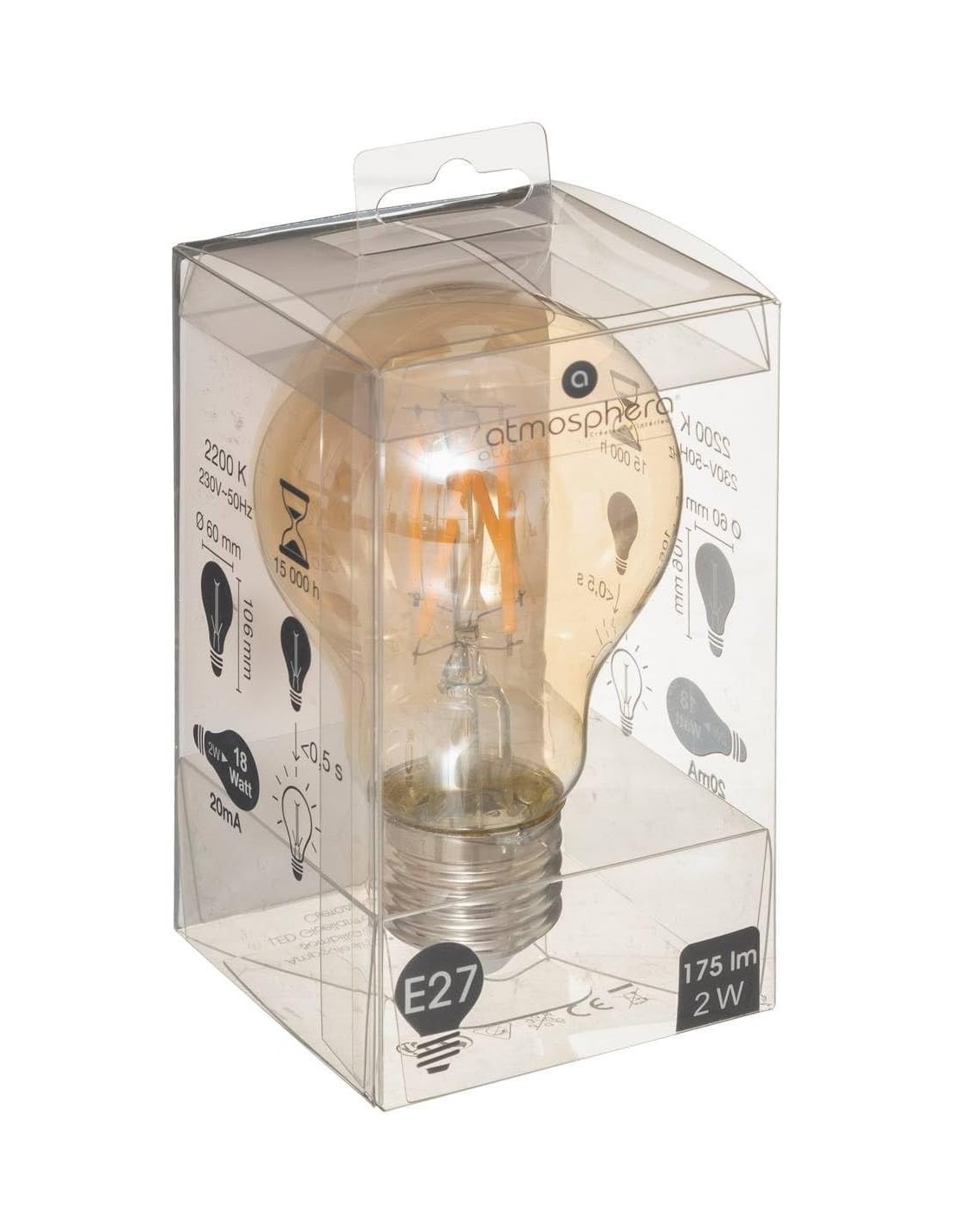 LAMPADINA LED AMBRA A60 2W su TreG Ingrosso