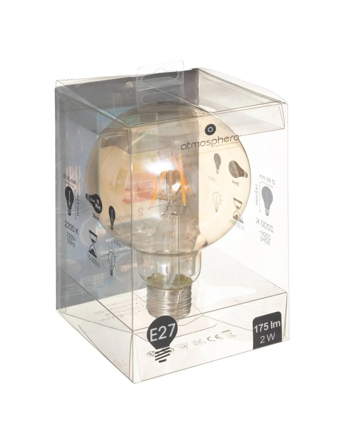 LAMPADINA LED AMBRA G95 2W su TreG Ingrosso