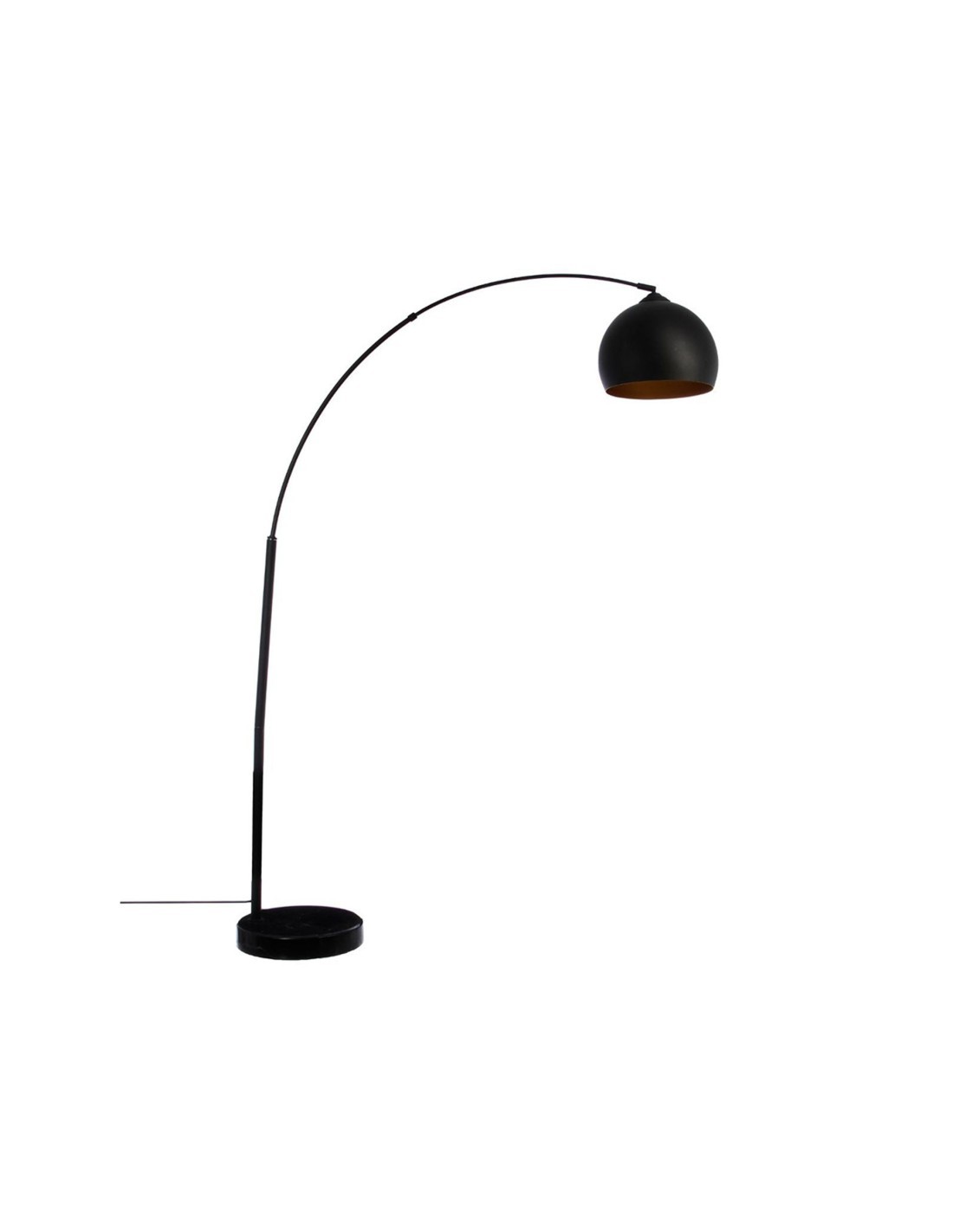 Atmosphera Lampada da Terra in Metallo Nero con Paralume Dorato-Ramato H175 cm – Classe Energetica A