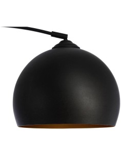 Atmosphera Lampada da Terra in Metallo Nero con Paralume Dorato-Ramato H175 cm – Classe Energetica A