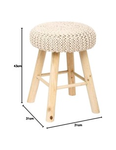 Atmosphera Sgabello Suzette in Maglia Beige