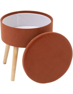Atmosphera Sgabello Cassapanca "Tess" in Velluto Ambra