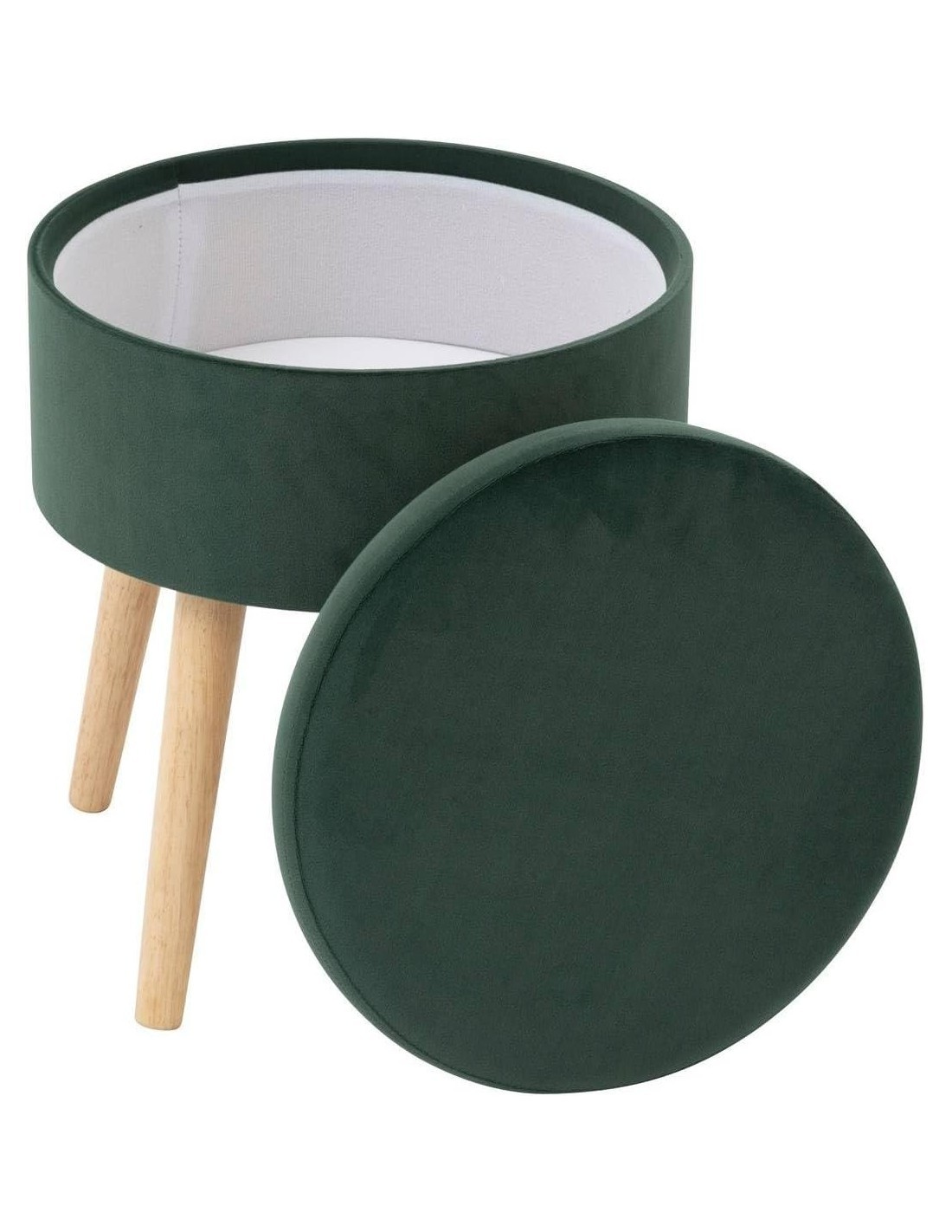 Atmosphera Sgabello Cassapanca "Tess" in Velluto Verde