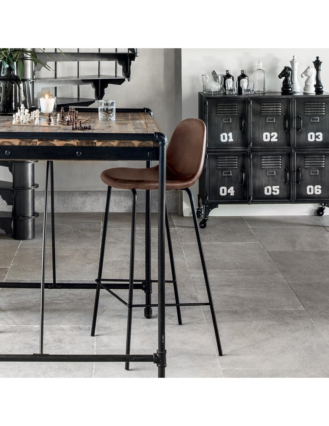 SGABELLO BAR VLADI 95CM MARRONE su TreG Ingrosso