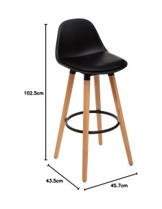 SGABELLO BAR MAXON 93CM NERO su TreG Ingrosso