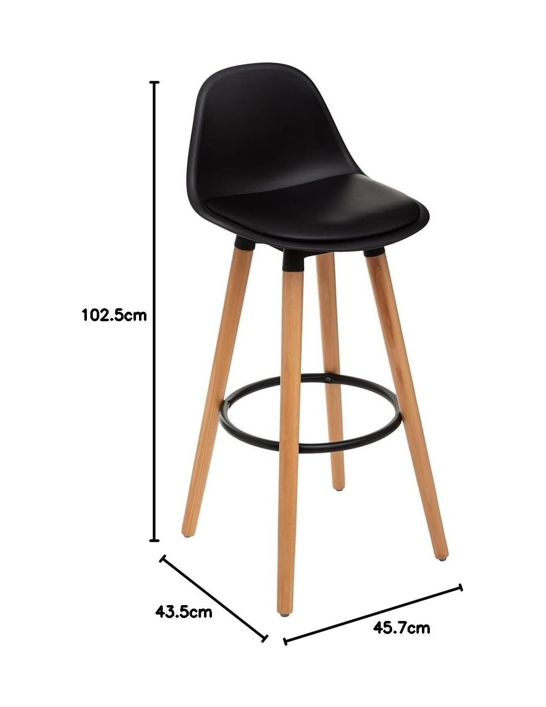 SGABELLO BAR MAXON 93CM NERO su TreG Ingrosso