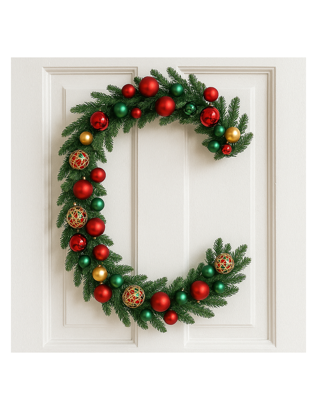 BOA di Natale 300CM con Sfere Rosso Oro e LED, Decorazione luminosa, Addobbo natalizio elegante, La magia di Natale per la casa