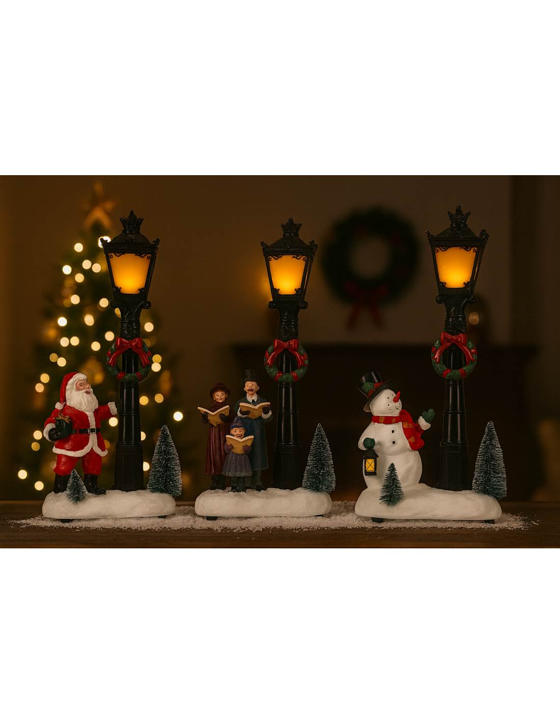 Scenario di Natale lampione con led assortito, decorazione luminosa,  la magia di Natale per la tua casa