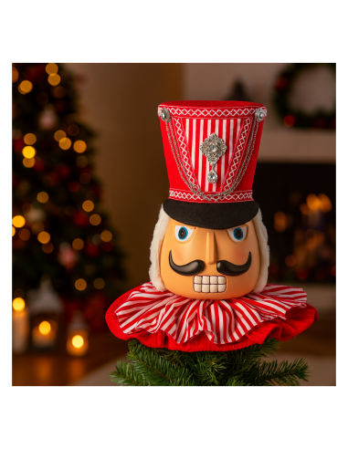 Puntale di Natale schiaccianoci multicolor 30x14x29, addobbo per albero, la magia di Natale per la tua casa