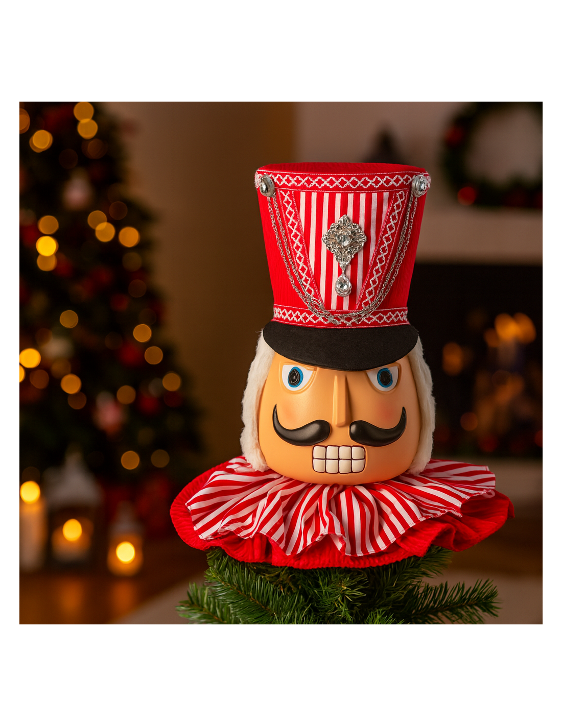 Puntale di Natale schiaccianoci multicolor 30x14x29, addobbo per albero, la magia di Natale per la tua casa