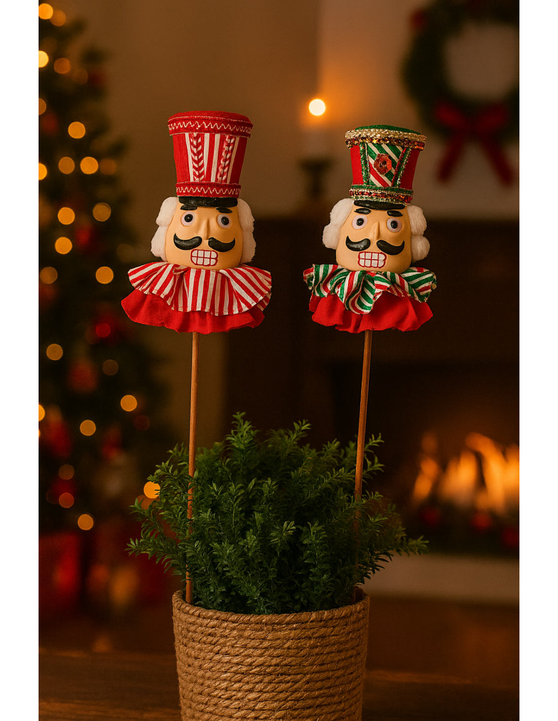 Pick di Natale schiaccianoci assortito, decorazione multicolor per albero e composizioni,  la magia di Natale per la tua casa