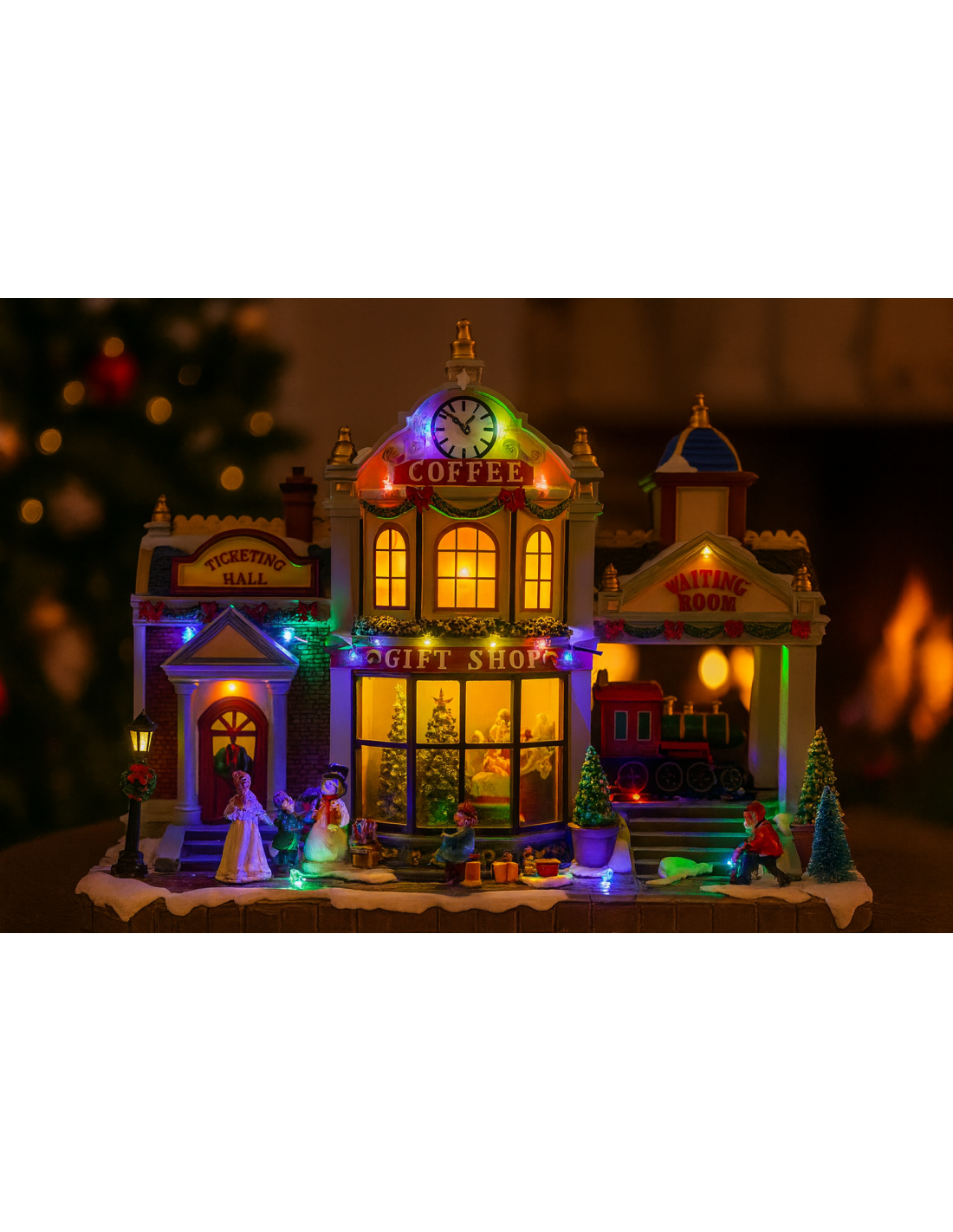 Villaggio di Natale gift shop station 41x18x34cm,  la magia di Natale per la tua casa