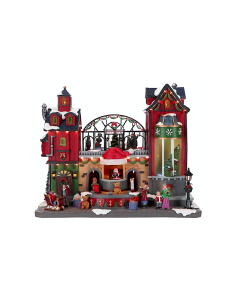 Villaggio di Natale green house 48x27x39cm, dettagli eleganti, la magia di Natale per la tua casa