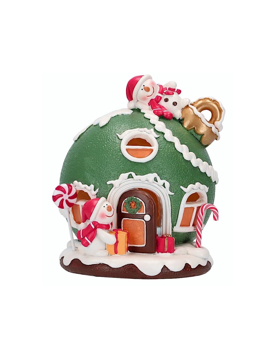 Casa di Natale candy con led 17,5x16x18cm, decorazione luminosa assortita, addobbo elegante, la magia di Natale per la tua casa