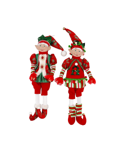 Elfo di Natale con abito rosso 12x7x45,72cm assortito, addobbo festivo, la magia di Natale per la tua casa