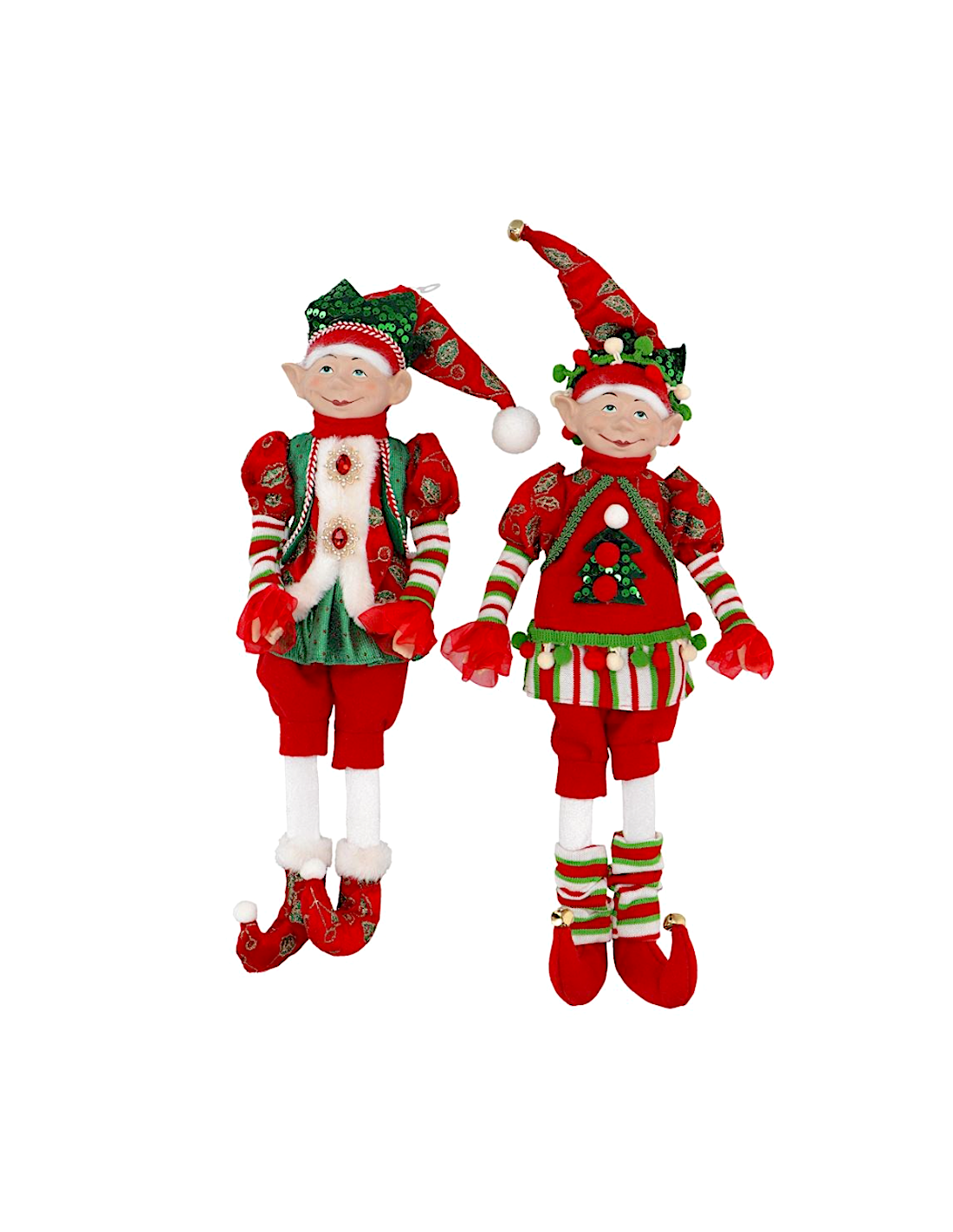 Elfo di Natale con abito rosso 12x7x45,72cm assortito, addobbo festivo, la magia di Natale per la tua casa