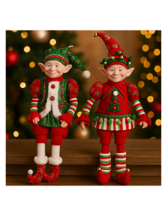 Elfo di Natale con abito rosso 12x7x45,72cm assortito, addobbo festivo, la magia di Natale per la tua casa 2