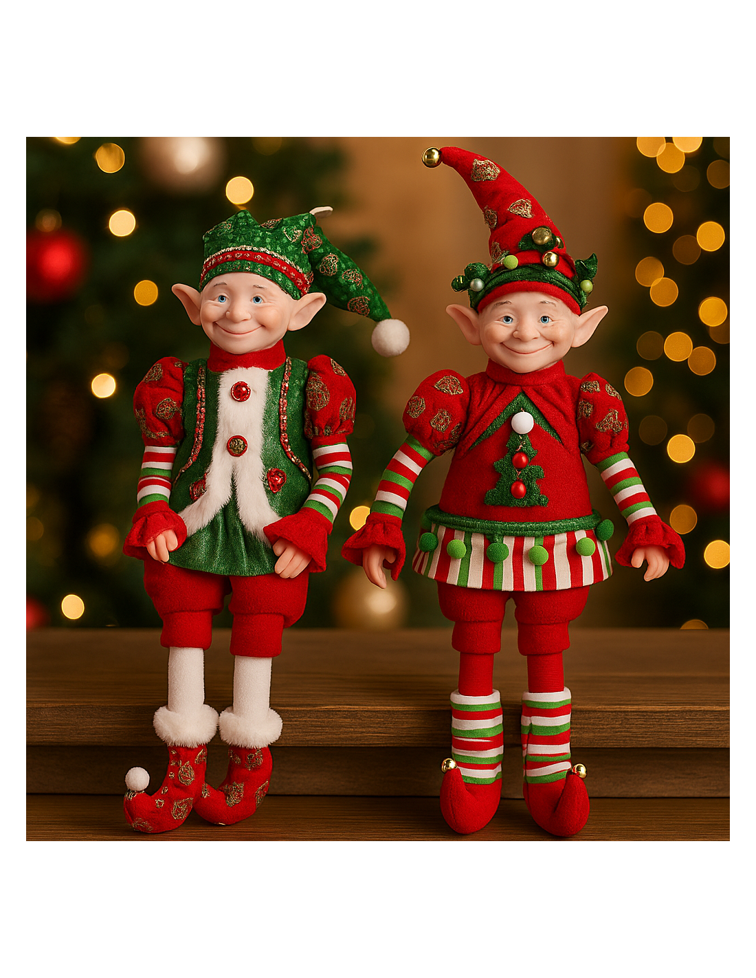 Elfo di Natale con abito rosso 12x7x45,72cm assortito, addobbo festivo, la magia di Natale per la tua casa