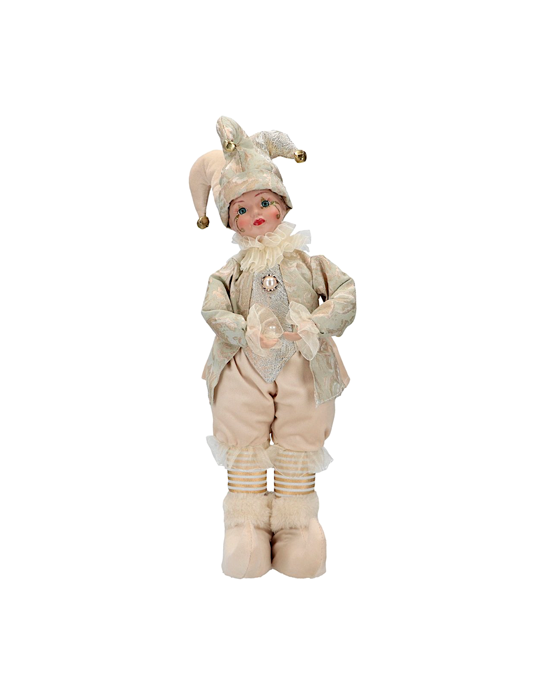 Giullare di Natale verde oro 14x8x45,7cm, decorazione natalizia elegante,  la magia di Natale per la tua casa