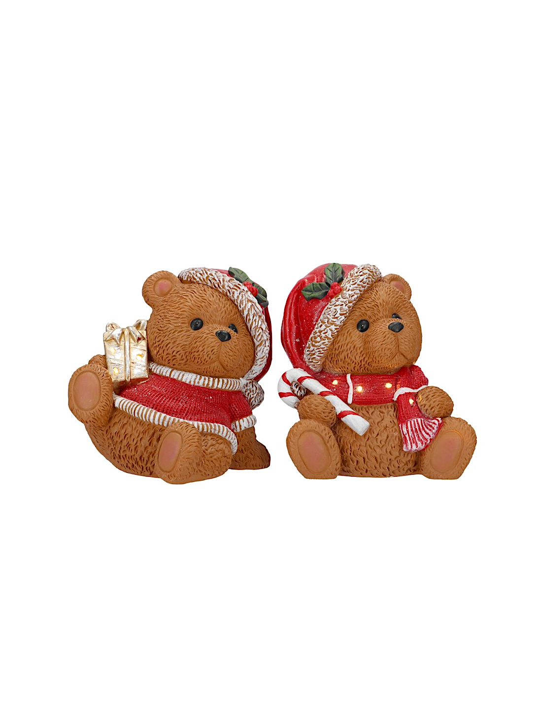 Orsetto di Natale seduto con led assortito, decorazione luminosa natalizia,  la magia di Natale per la tua casa