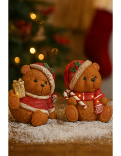 Orsetto di Natale seduto con led assortito, decorazione luminosa natalizia,  la magia di Natale per la tua casa 2