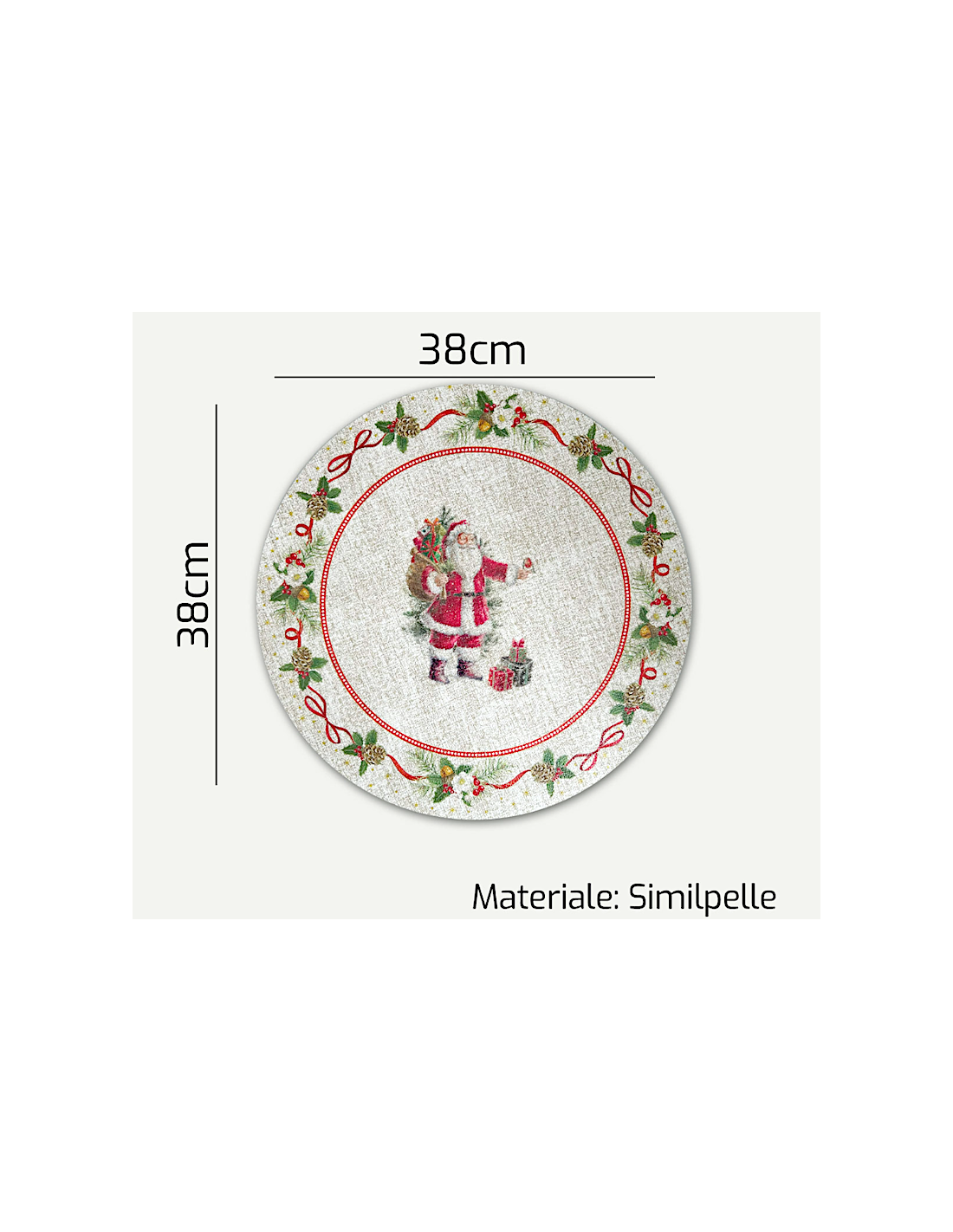 TOVAGLIETTA 956773 DEC.NATALIZIO 38CM SIMILPELLE
