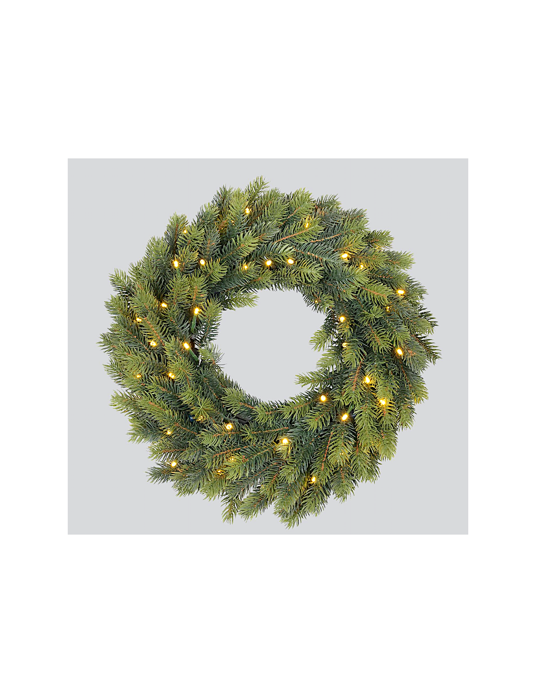 Corona di Natale 40cm con 50led e 4 portacandela, centro tavola raffinato, la magia di Natale per la tua casa