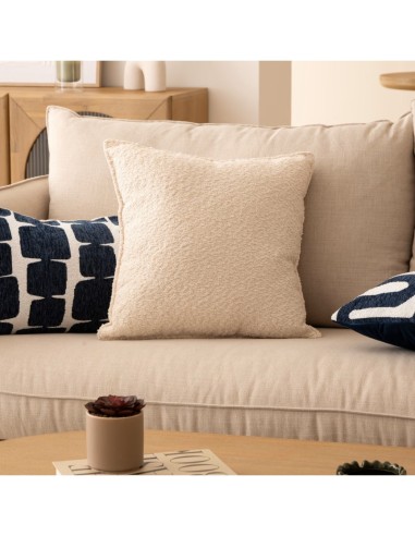 Cuscino bouclé "Saona" Bianco Avorio 45x45 cm Atmosphera