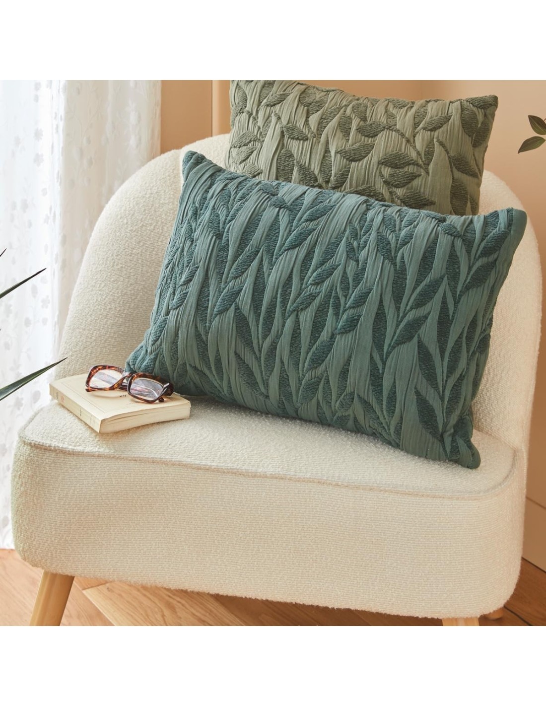 Cuscino jacquard "Lehto" 50x50 cm Verde Chiaro Atmosphera