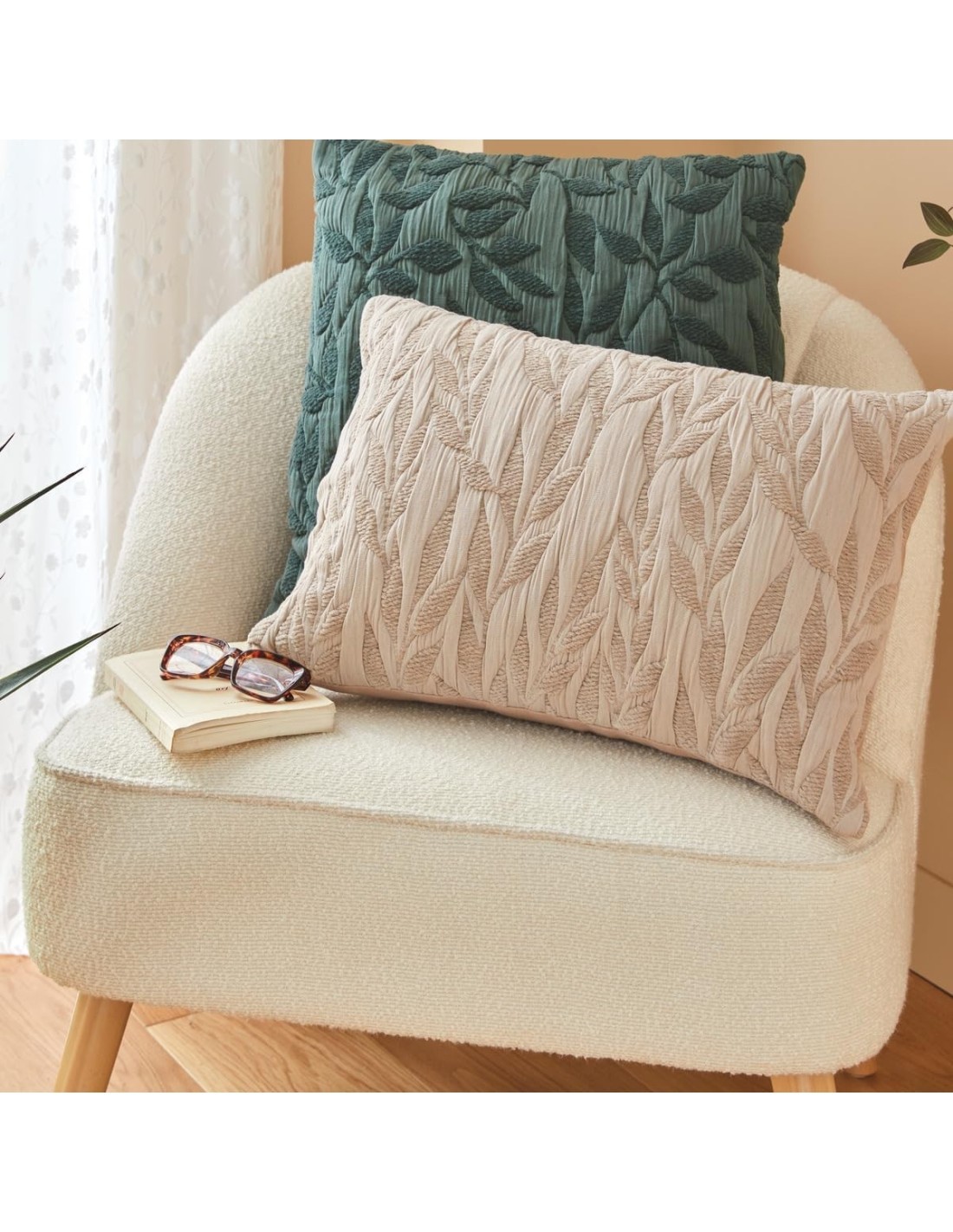 Cuscino jacquard "Lehto" 58x38 cm Verde Atmosphera