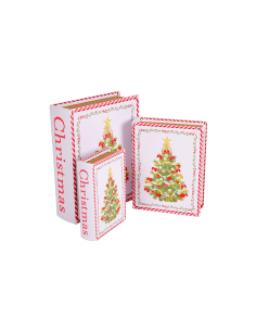 SCATOLA LIBRO 1 MIS ALBERO NATALE 13X18CM LEGNO