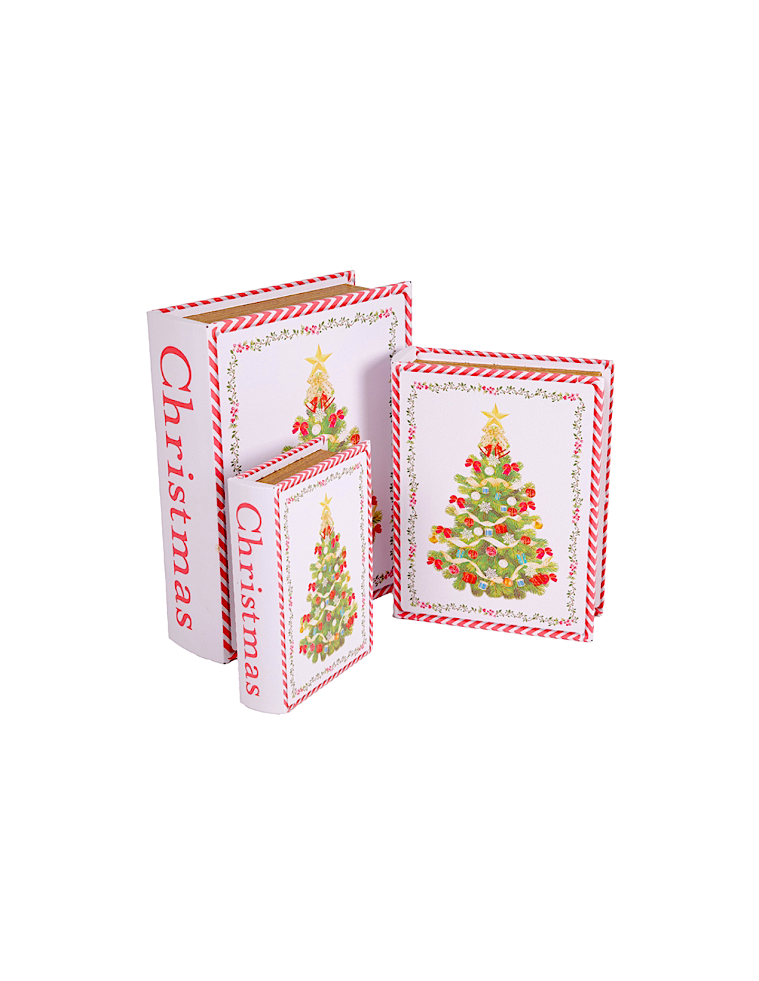 SCATOLA LIBRO 1 MIS ALBERO NATALE 13X18CM LEGNO