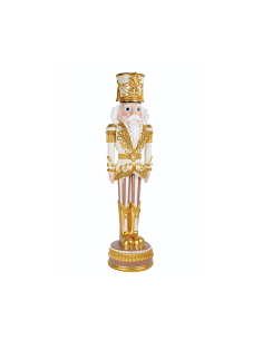 SCHIACCIANOCI BIANCO/ORO H50CM RESINA