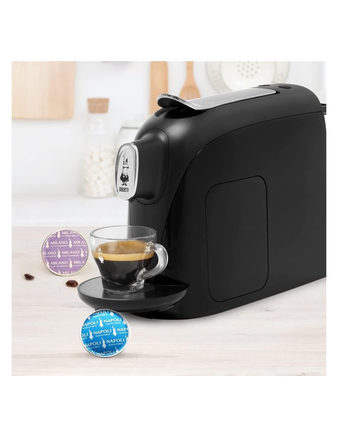 Bialetti Mignon Macchina Caffè Espresso Capsule Originali Nero
