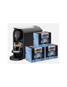 Bialetti Gioia Plus Macchina da Caffè Automatica + 48 Capsule, Nero