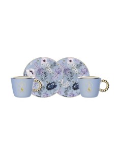 Bialetti Set 2 Tazzine e 2 Piattini Bridgerton 80 ml – Porcellana