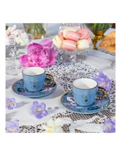 Bialetti Set 2 Tazzine e 2 Piattini Bridgerton 80 ml – Porcellana 2