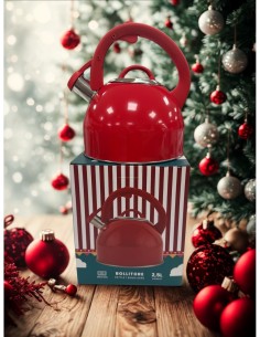Bollitore rosso Bialetti linea Winter Wonderland